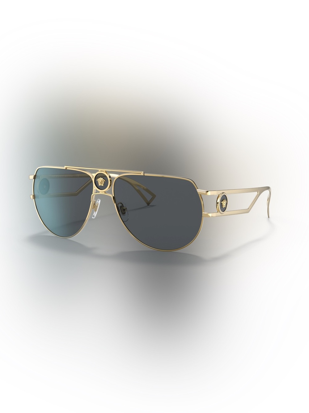 Versace Gold Frame Sunglasses with Dark Gray Lenses